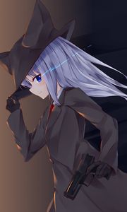 Preview wallpaper girl, neko, hat, lightning, anime