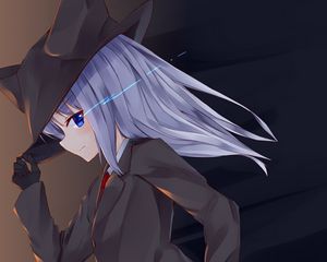 Preview wallpaper girl, neko, hat, lightning, anime