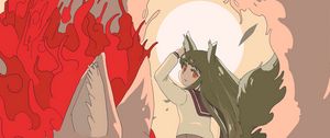 Preview wallpaper girl, neko, kitsune, anime, art