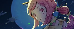 Preview wallpaper girl, neko, moon, fantasy, anime, art