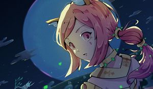 Preview wallpaper girl, neko, moon, fantasy, anime, art