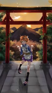 Preview wallpaper girl, neko, paws, anime
