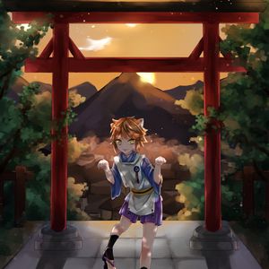 Preview wallpaper girl, neko, paws, anime