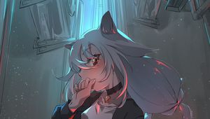Preview wallpaper girl, neko, pose, anime, art