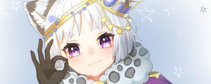 Preview wallpaper girl, neko, princess, crown, gesture, anime