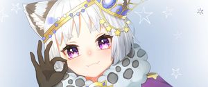 Preview wallpaper girl, neko, princess, crown, gesture, anime