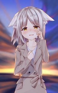 Preview wallpaper girl, neko, sadness, tears, anime