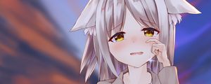 Preview wallpaper girl, neko, sadness, tears, anime