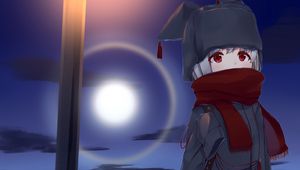 Preview wallpaper girl, neko, scarf, anime