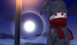 Preview wallpaper girl, neko, scarf, anime