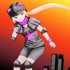 Preview wallpaper girl, neko, skateboard, anime