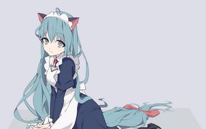 Preview wallpaper girl, neko, smile, housemaid, anime