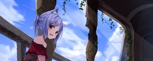 Preview wallpaper girl, neko, tail, dress, anime