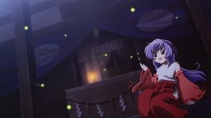 Preview wallpaper girl, night, kimono, fireflies, surprise