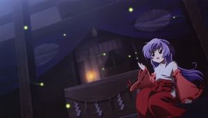 Preview wallpaper girl, night, kimono, fireflies, surprise