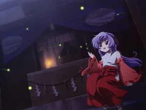 Preview wallpaper girl, night, kimono, fireflies, surprise