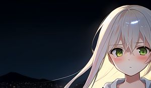 Preview wallpaper girl, night, sad, anime, art