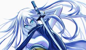 Preview wallpaper girl, ninja, katana, warrior, anime, art