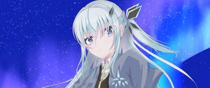 Preview wallpaper girl, northern lights, aurora, anime, art