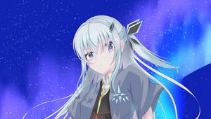Preview wallpaper girl, northern lights, aurora, anime, art