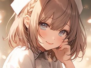 Preview wallpaper girl, nurse, smile, anime