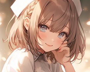 Preview wallpaper girl, nurse, smile, anime