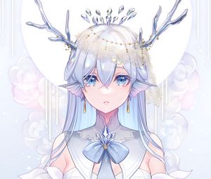 Preview wallpaper girl, nymph, glance, dress, crystal, fantasy, anime