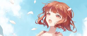 Preview wallpaper girl, petals, dress, flowers, anime