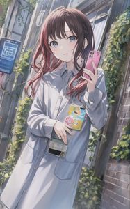 Preview wallpaper girl, phone, anime