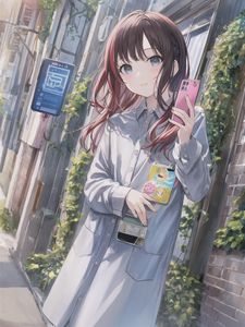 Preview wallpaper girl, phone, anime