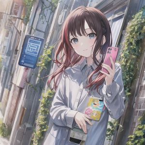 Preview wallpaper girl, phone, anime