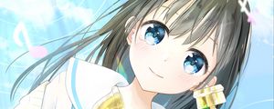 Preview wallpaper girl, phone, smile, tears, anime, art