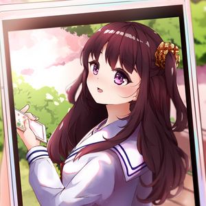 Preview wallpaper girl, photo, phone, interface, anime