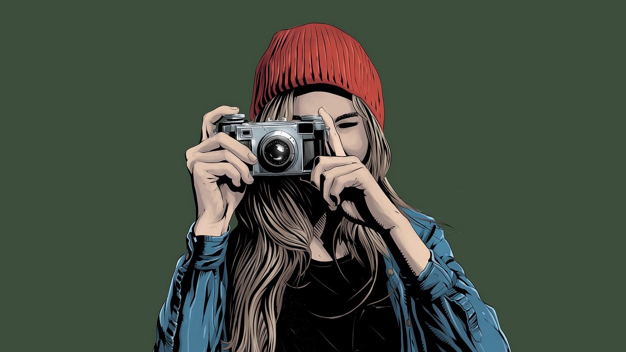 Wallpaper girl, photographer, art