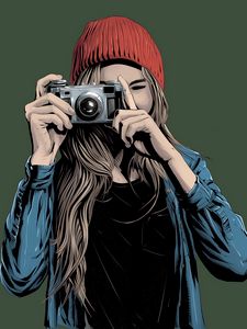 Preview wallpaper girl, photographer, art