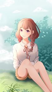 Preview wallpaper girl, pigtails, anime, art