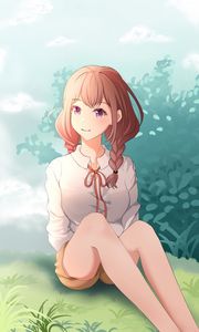 Preview wallpaper girl, pigtails, anime, art