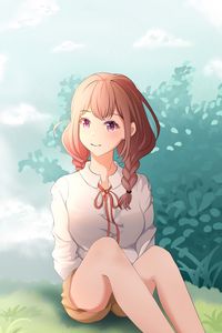 Preview wallpaper girl, pigtails, anime, art