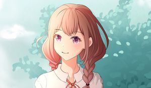 Preview wallpaper girl, pigtails, anime, art