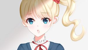 Preview wallpaper girl, ponytail, anime, art, cute