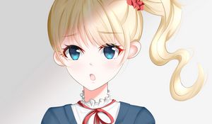 Preview wallpaper girl, ponytail, anime, art, cute