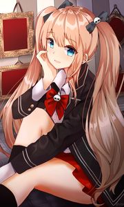 Preview wallpaper girl, ponytails, anime, art