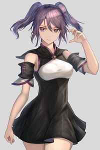Preview wallpaper girl, ponytails, dress, anime