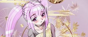 Preview wallpaper girl, ponytails, glance, anime, art, cartoon