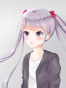 Preview wallpaper girl, ponytails, glance, anime