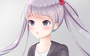 Preview wallpaper girl, ponytails, glance, anime