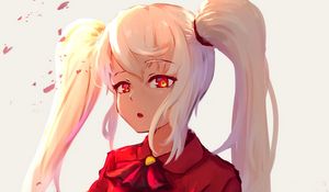 Preview wallpaper girl, ponytails, toy, panda, anime, art