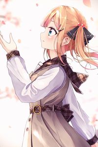 Preview wallpaper girl, ponytails, uniform, anime