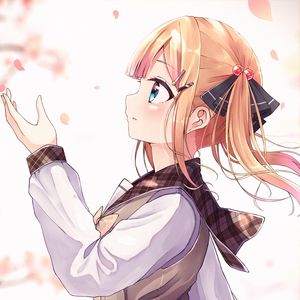 Preview wallpaper girl, ponytails, uniform, anime