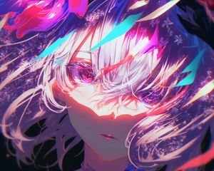 Preview wallpaper girl, portrait, anime, light, art